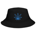 Electric Blue Cannabis Bucket Hat — Dark Colors — front view