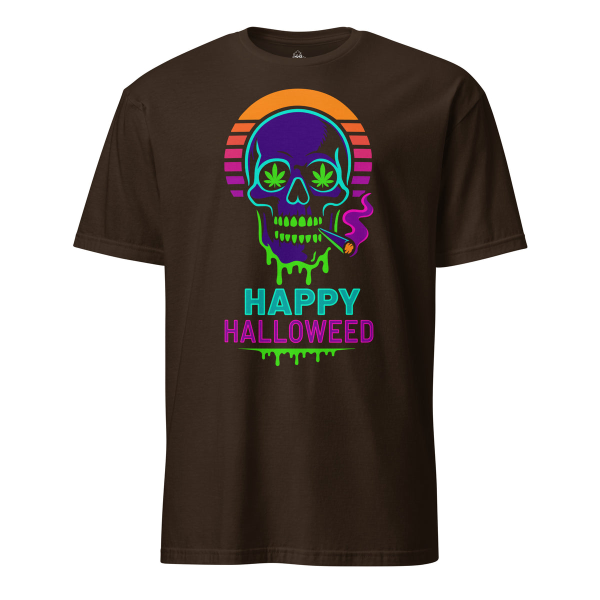 Retro 80s Happy Halloweed Cannabis T-shirt — front view