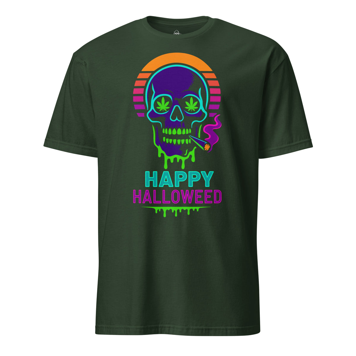 Retro 80s Happy Halloweed Cannabis T-shirt — front view