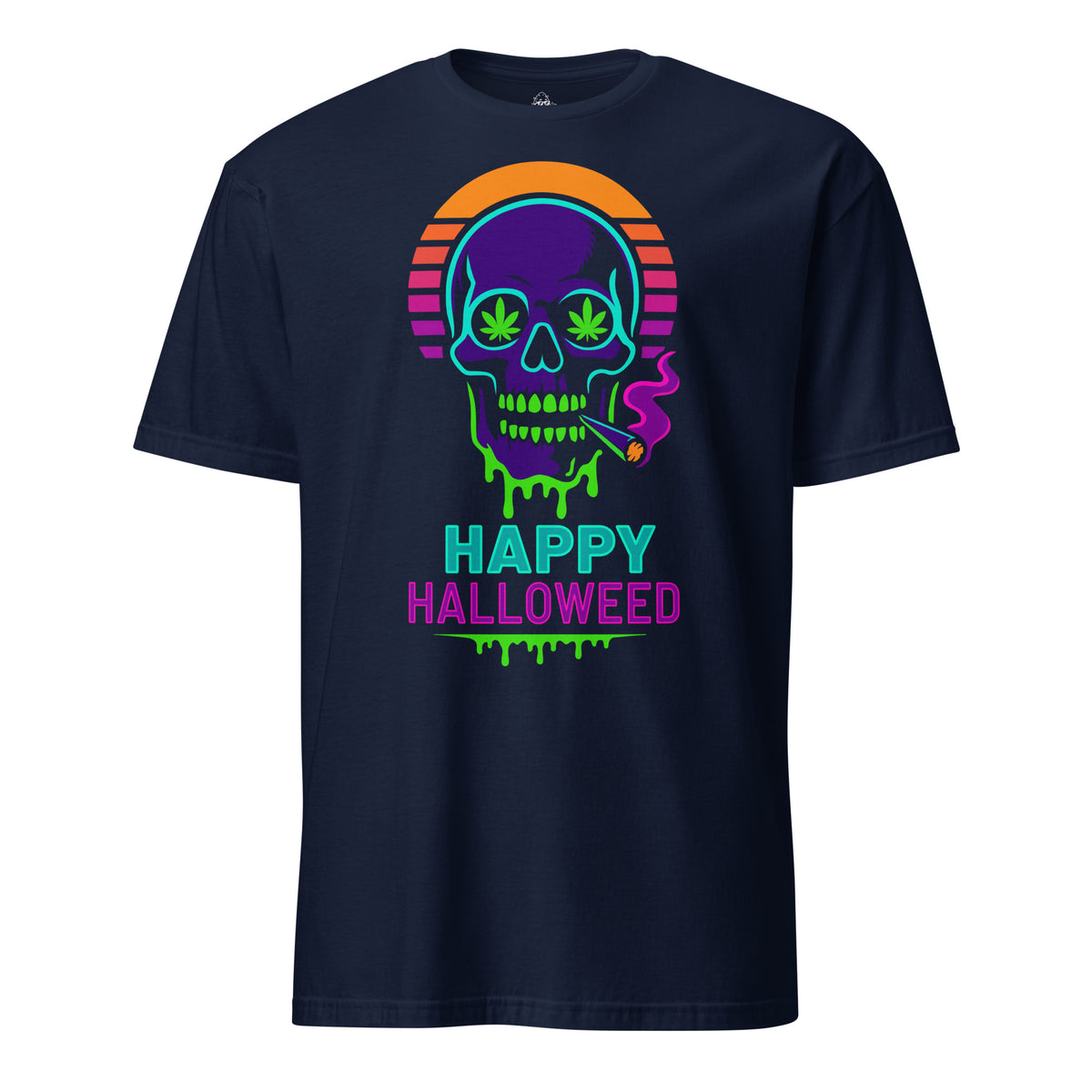 Retro 80s Happy Halloweed Cannabis T-shirt — front view